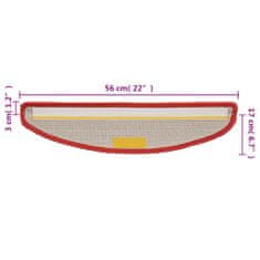 Vidaxl Nášlapy na schody 15 ks červené 56x17x3 cm