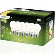 LUMILED 6x LED žárovka E27 A60 11W = 100W 1521lm 3000K Teplá bílá 360° Mléčná bublina