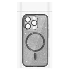 TopQ Glitter Magsafe Case pro Iphone 14 Pro černé čiré