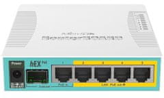 Mikrotik RouterBOARD RB960PGS, hEX PoE, 800MHz CPU, 128MB RAM, 5xGLAN, USB, L4, PSU