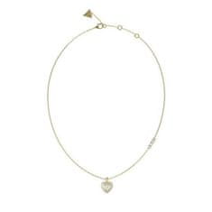 Guess Slušivý pozlacený náhrdelník se zirkony Amami JUBN04026JWYGWHT/U
