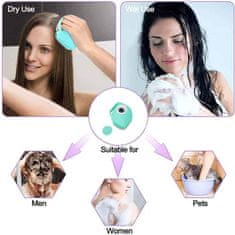 Netscroll Silikonový kartáč na masáž těla s otvorem pro šampon, vhodný také pro mytí srsti domácích mazlíčků, kartáč na mytí psa, BodyBrush