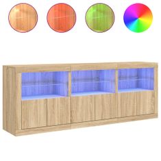 Greatstore Příborník s LED osvětlením dub sonoma 181,5 x 37 x 67 cm