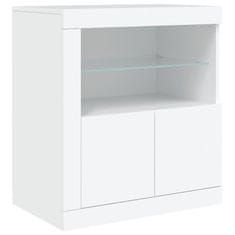 Greatstore Příborník s LED osvětlením bílý 60,5 x 37 x 67 cm