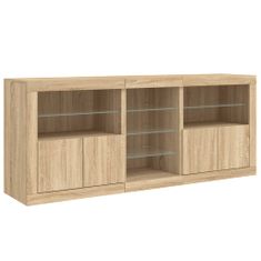 Greatstore Příborník s LED osvětlením dub sonoma 162 x 37 x 67 cm