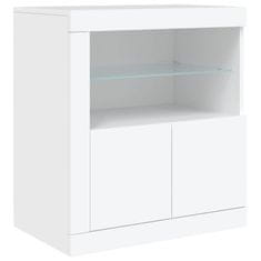 Greatstore Příborník s LED osvětlením bílý 202 x 37 x 67 cm