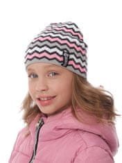 Marhatter Dívčí pletená čepice 9413 šedá/růžová 52