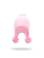 Marhatter Dívčí pletená čepice 9414 bílá/růžová 54