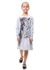 WINKIKI Dívčí šaty Gepard 146 šedý melanž