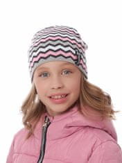 Marhatter Dívčí pletená čepice 9413 šedá/růžová 52