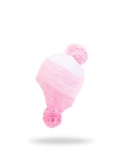 Marhatter Dívčí pletená čepice 9414 bílá/růžová 54