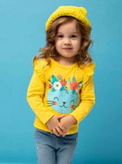 WINKIKI Dívčí tričko s dlouhým rukávem Puntík žlutá 116