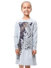 WINKIKI Dívčí šaty Gepard 146 šedý melanž