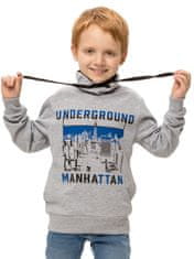 WINKIKI Chlapecká mikina Manhattan šedý melanž 140