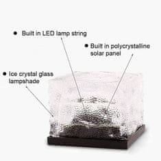 Netscroll 2x solární LED svítidlo ve tvaru kostky, solární světla pro zahradu, cestu nebo terasu, elegantní osvětlení zahrady, zahradní lampy na solární energii, světelný senzor, 8 hodin světla, IceCubeLights