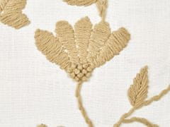 Beliani Sada 2 vyšívaných bavlněných polštářů s květinovým vzorem 45 x 45 cm bílé/béžové LUDISIA