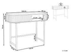 Beliani Dřevěný konzolový stolek světlé dřevo/černý CARNEY