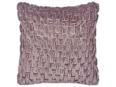 Beliani Skládaný sametový polštář 45 x 45 cm fialový CHIRITA