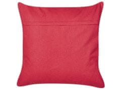 Beliani Sametový polštář 45 x 45 cm červený SIDERASIS