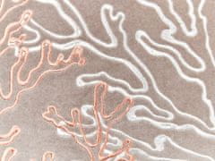 Beliani Sametový polštář s korálovým vzorem 45 x 45 cm taupe MAZZAELLA