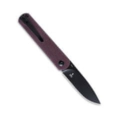 Kizer Ki3499R3 Feist Black Ti-Coated Blade, Red Richlite