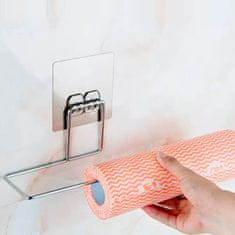 Netscroll 2x Samolepicí nástěnný držák na papírové ručníky z nerezové oceli, úspora místa, ideální pro kuchyň a koupelnu - Kupte Jedno, Dostanete Jedno Zdarma!, PaperRack
