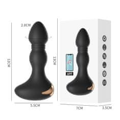 Vibrabate Vibrační tvarovaný anální kolík ovládaný aplikací, pro ženy i muže