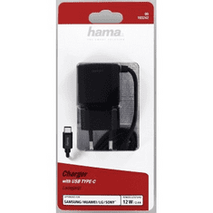 Hama síťová nabíječka s kabelem, USB typ C (USB-C), 2,4 A, blistr