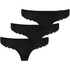 ONLY 3 PACK - dámská tanga ONLCHLOE 15253958 Black (Velikost S)