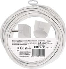 Emos Prodlužovací kabel 7 m / 1 zásuvka / bílý / PVC / 1,5 mm2