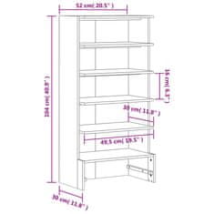 Greatstore Botník voskově hnědý 52 x 30 x 104 cm masivní borové dřevo