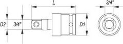 YATO Nástavec 3/4" rázový kloubový CrMo
