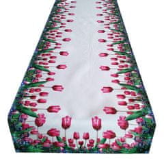 Decora Vzorovaný ubrus - běhoun na stůl TULIPÁNY III. 40x180 cm Mybesthome