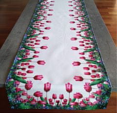 Decora Vzorovaný ubrus - běhoun na stůl TULIPÁNY III. 40x180 cm Mybesthome