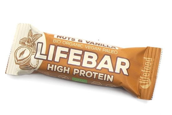 Lifefood Tyčinka Lifebar Protein Bio Raw oříšková s vanilkou 47g