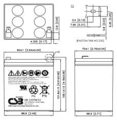 CSB Pb záložní akumulátor HR1227W F2, 12V, 6,5Ah