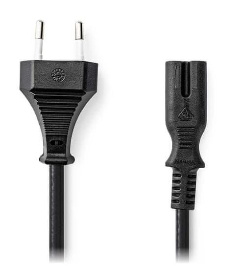 Nedis napájecí kabel pro adaptéry/ Euro zástrčka - konektor IEC-320-C7/ přímý-přímý/ dvoulinka/ černý/ bulk/ 5m