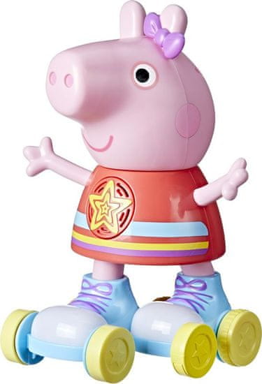 Character Prasátko Peppa na disco bruslích