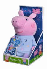 Peppa Pig 2v1 plyšový hajánek hrající + světlo, modrý, 25 cm