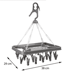 Dekorstyle Závěsný sušák na prádlo Easy s kolíčky šedý