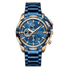 Lige Elegantní pánské hodinky 8983 modrá + zdarma dárek - Stylový společník pro každého pána