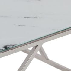 Greatstore Konferenční stolek stříbrný nerezová ocel a tvrzené sklo