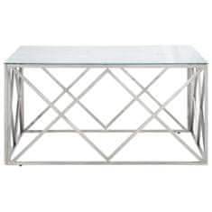 Vidaxl Konferenční stolek stříbrný nerezová ocel a tvrzené sklo