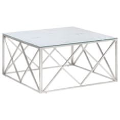 Vidaxl Konferenční stolek stříbrný nerezová ocel a tvrzené sklo