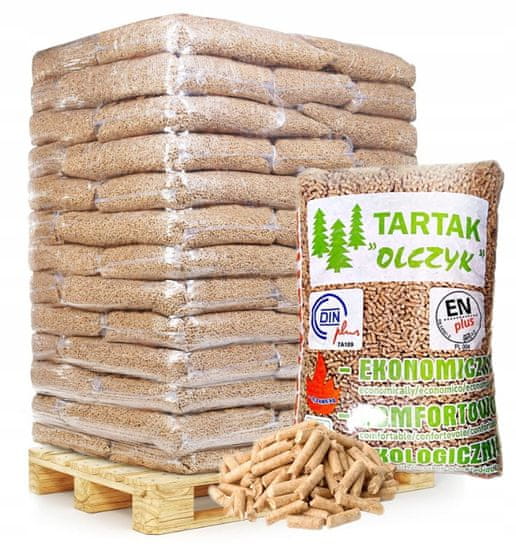 Olczyk Olczyk pelety paleta 65 pytlů 975 kg certifikované dřevěné palivo