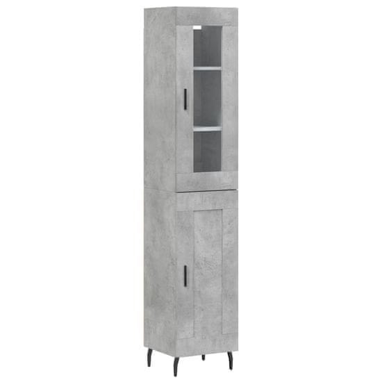 Vidaxl Skříň highboard betonově šedá 34,5x34x180 cm kompozitní dřevo