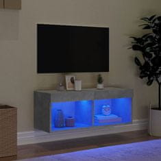 Vidaxl TV skříňka s LED osvětlením betonově šedá 80 x 30 x 30 cm