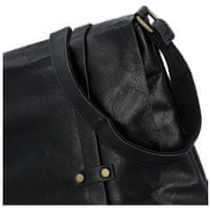 Paolo Bags Větší dámská crossbody tašky s výraznou klopou Efima, černá