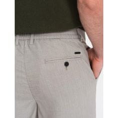 OMBRE Pánské chino kalhoty s elastickým pasem V1 OM-PACP-0157 světle šedé MDN124449 S