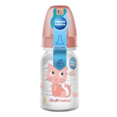 Canpol babies Lahev s potiskem CUTE ANIMALS 120ml - růžová